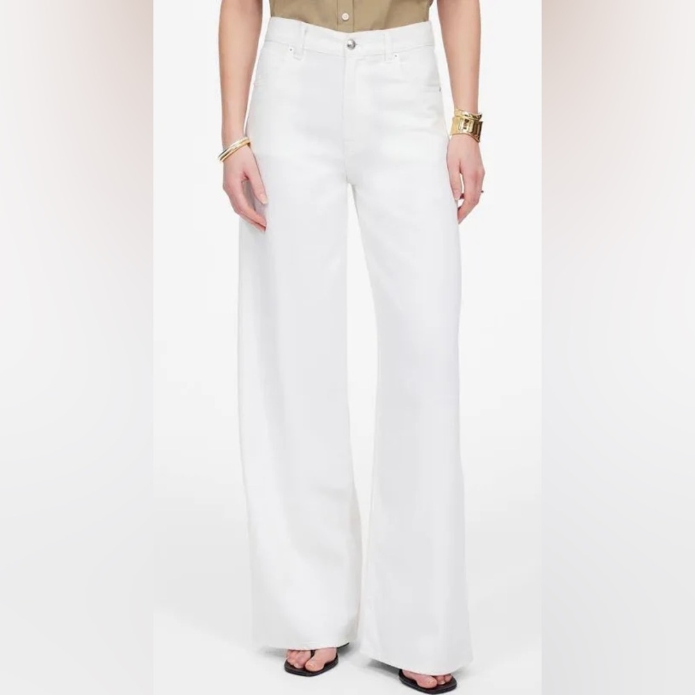 Madewell Superwide-Leg Airy Denim Pants in Tile White
